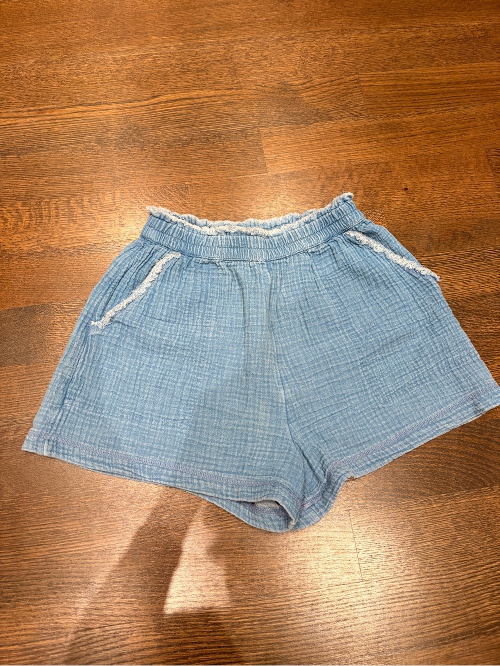 aerie Light Blue High-Waist Casual Shorts